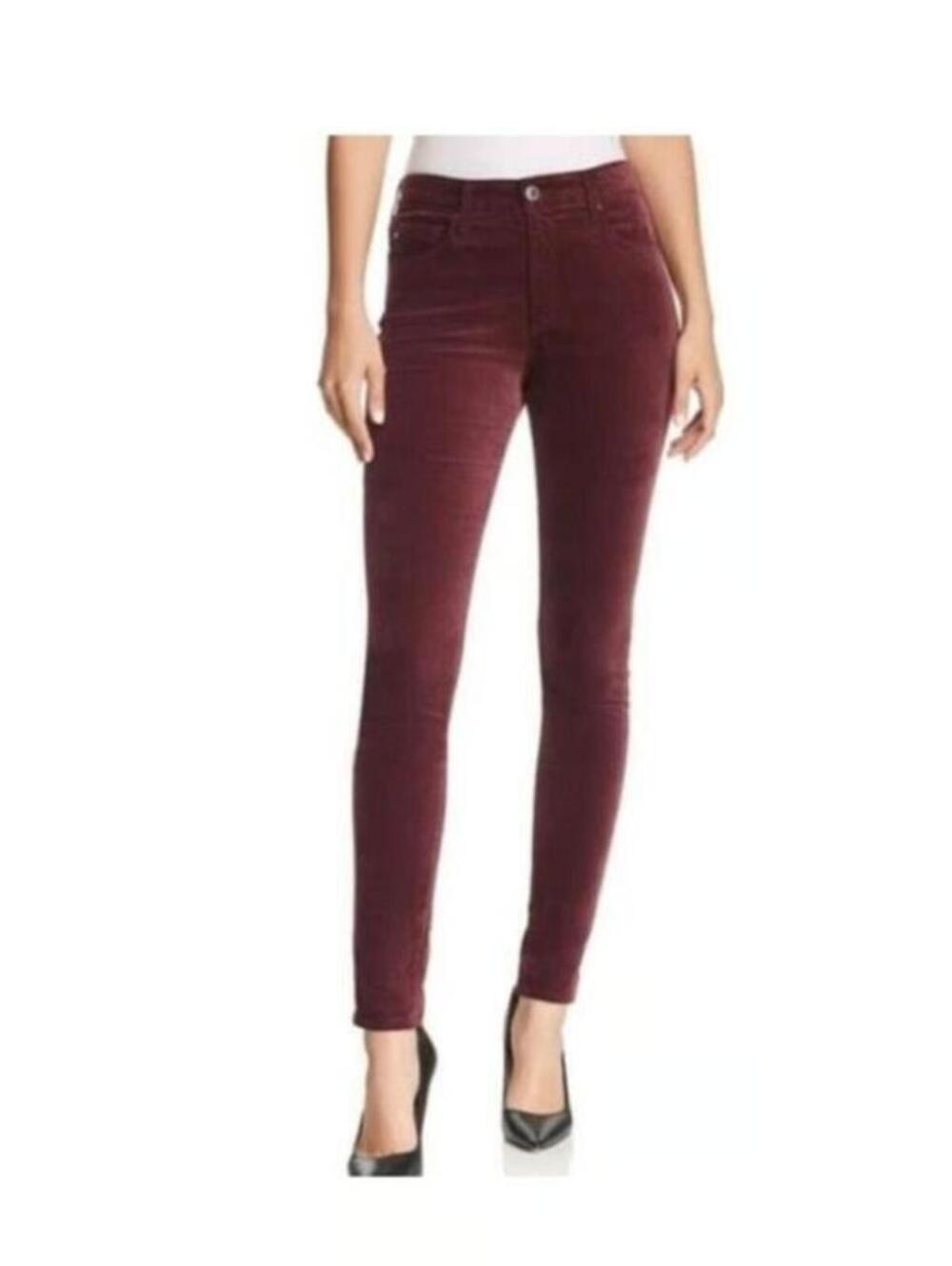 NWT AG Corduroy Pants Wine Size 27 - $215.00 Adriano Goldschmied